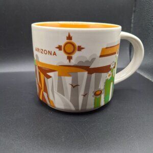 Starbucks You Are Here Arizona Collection Mug 14 Oz Ceramic Orange Interior